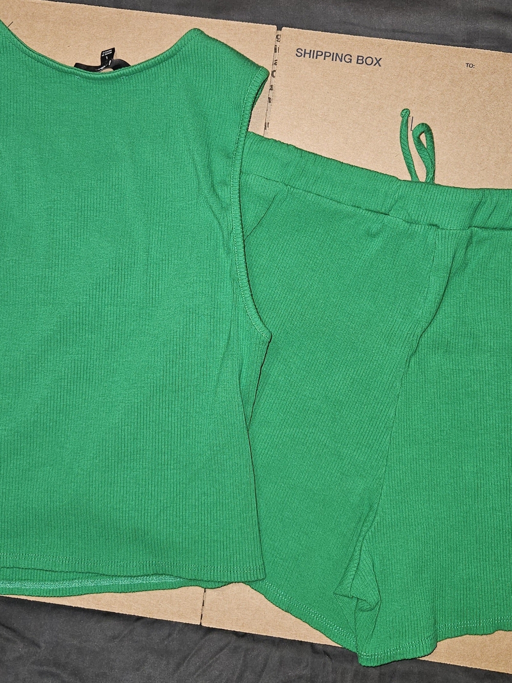 Lulu's Kids Bright Green Ribbed Tank & Drawstring Shorts Matching Set - Picture 6 of 6